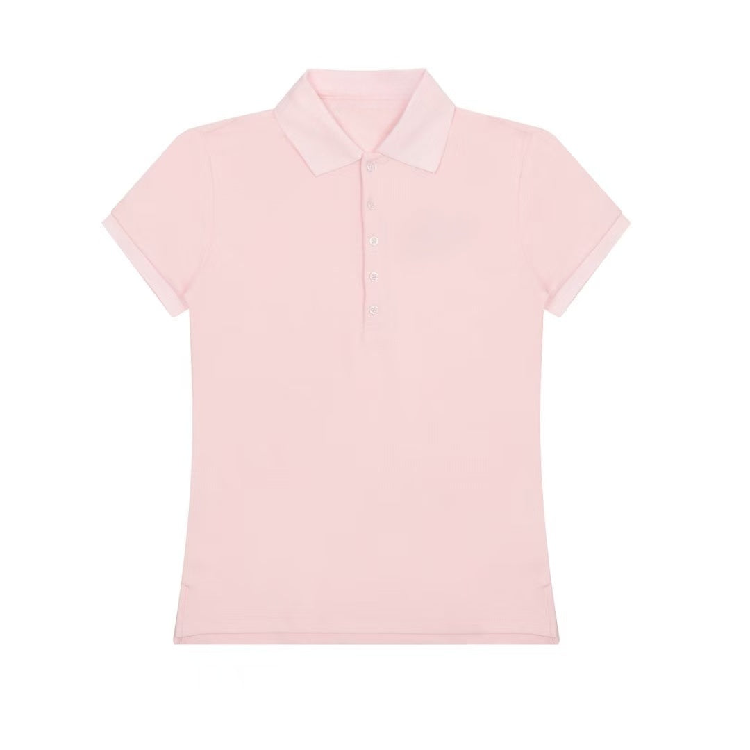 Y-R105 Women's five button waist cinched lapel short sleeved