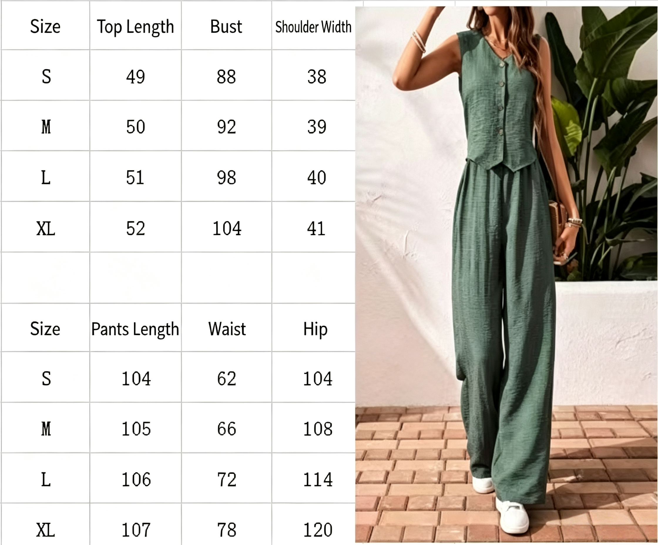 Y-R113 Two piece set of women's vest wide leg pants