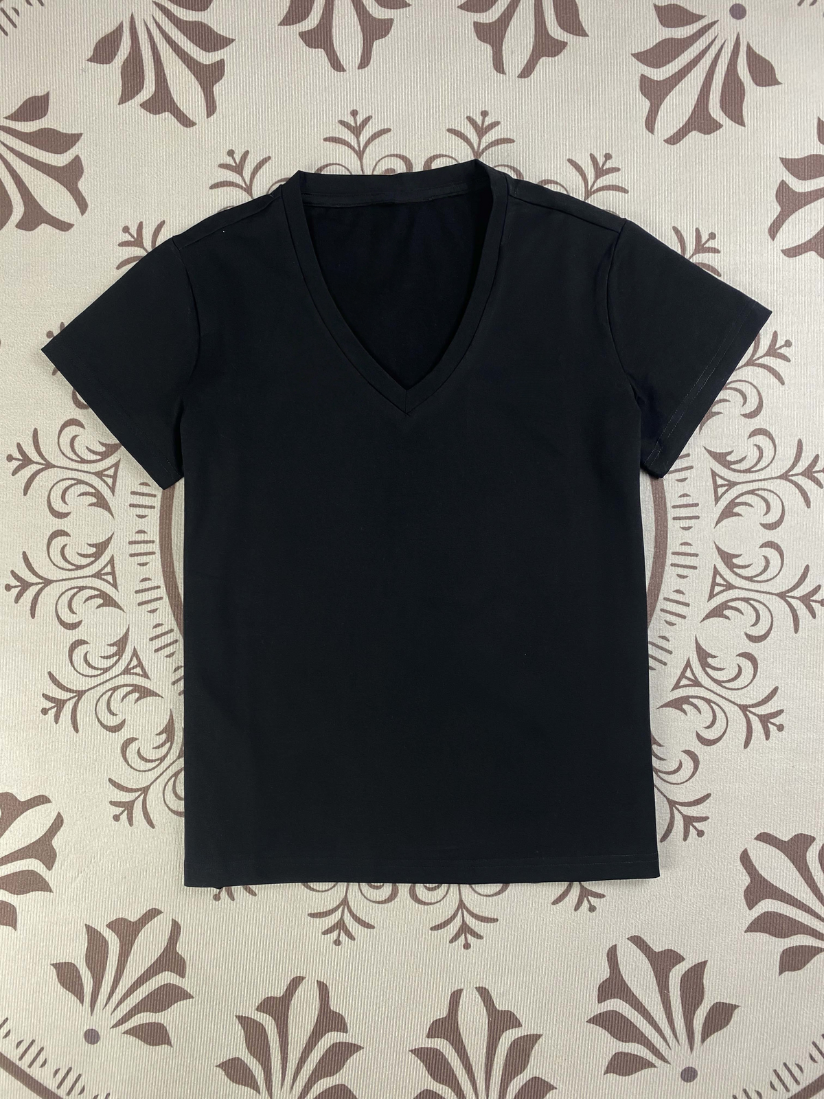 Y-R120 Summer pure cotton V-neck women's top