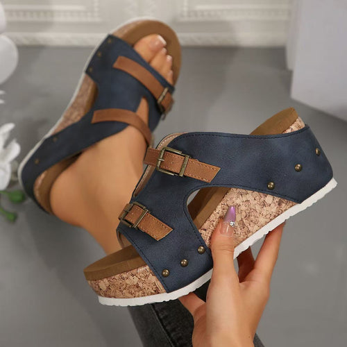Y-R106 Summer buckle and sponge bottom beach open toe women's shoes