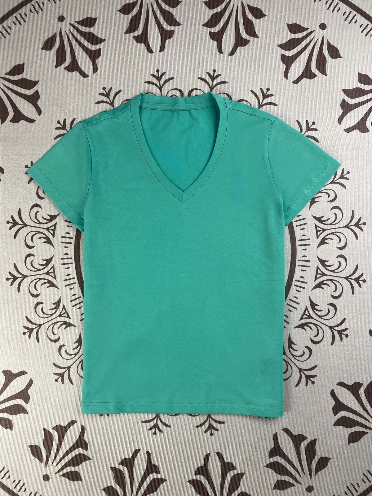 Y-R120 Summer pure cotton V-neck women's top
