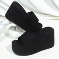 Y-R119 Thick soled sponge cake wedge slippers