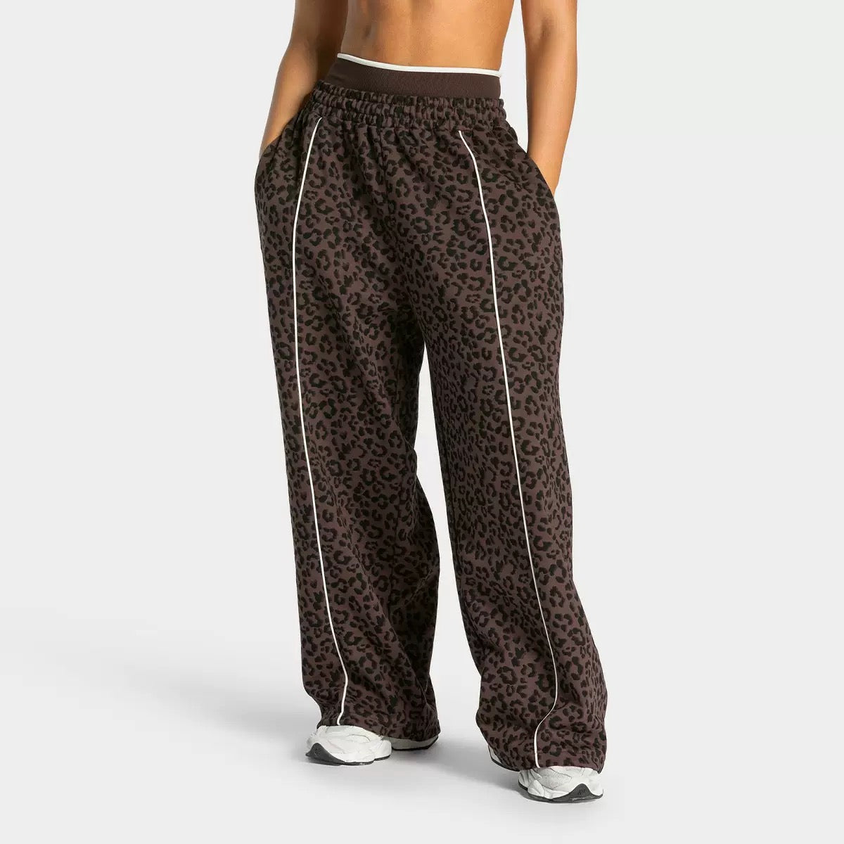 Y-R117 Leopard print women's loose wide leg pants
