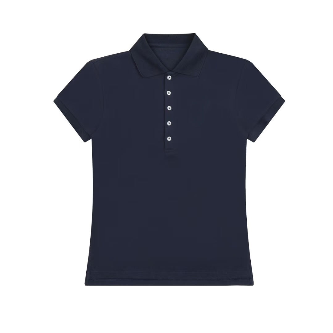 Y-R105 Women's five button waist cinched lapel short sleeved