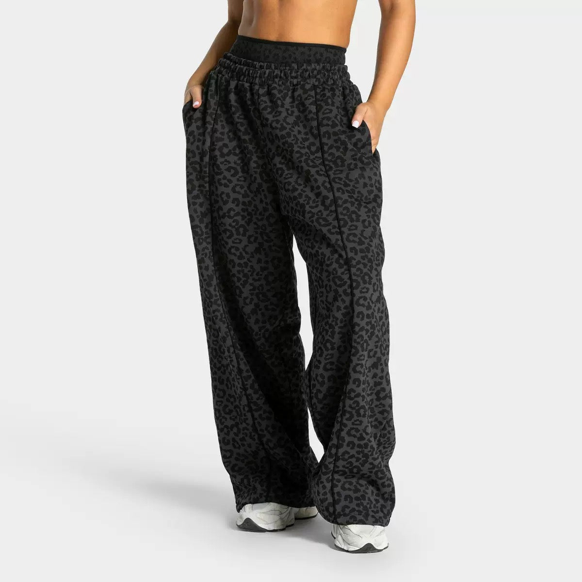 Y-R117 Leopard print women's loose wide leg pants