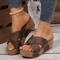 Y-R124 Thick soled women's wedge heel slippers