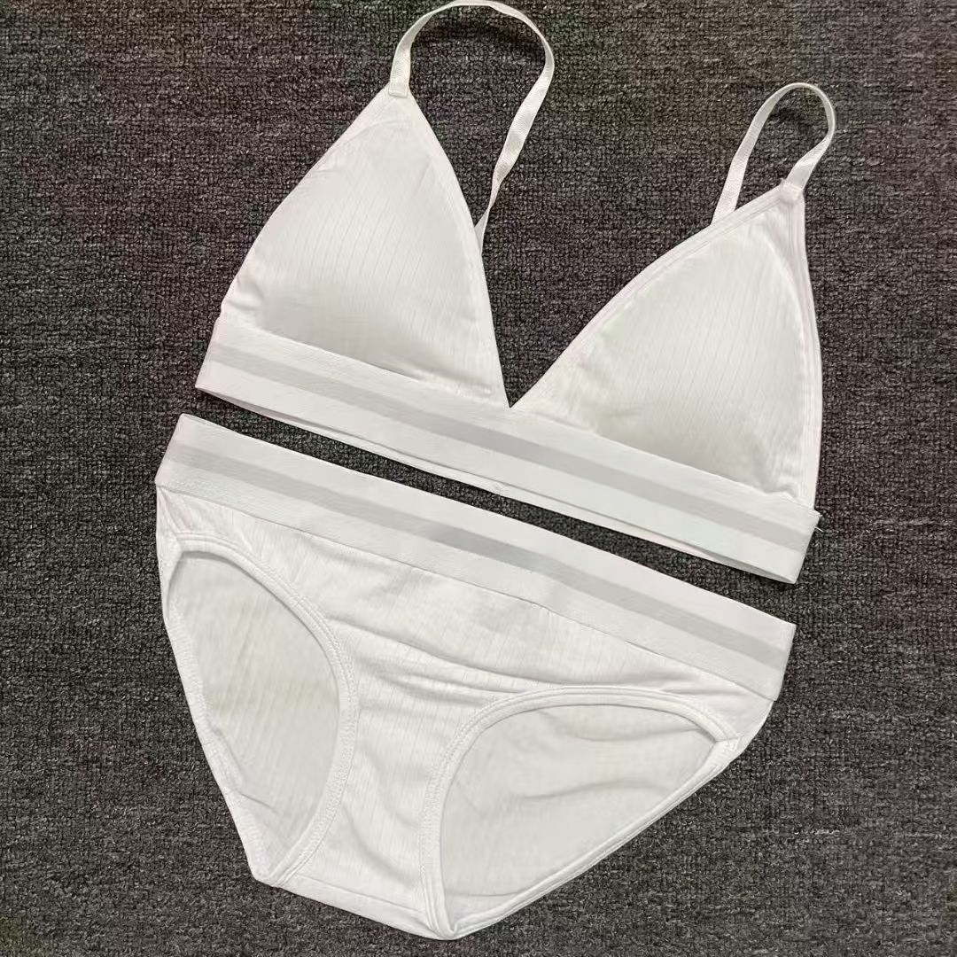 Y-R127 Sports pure cotton underwear bra thong set