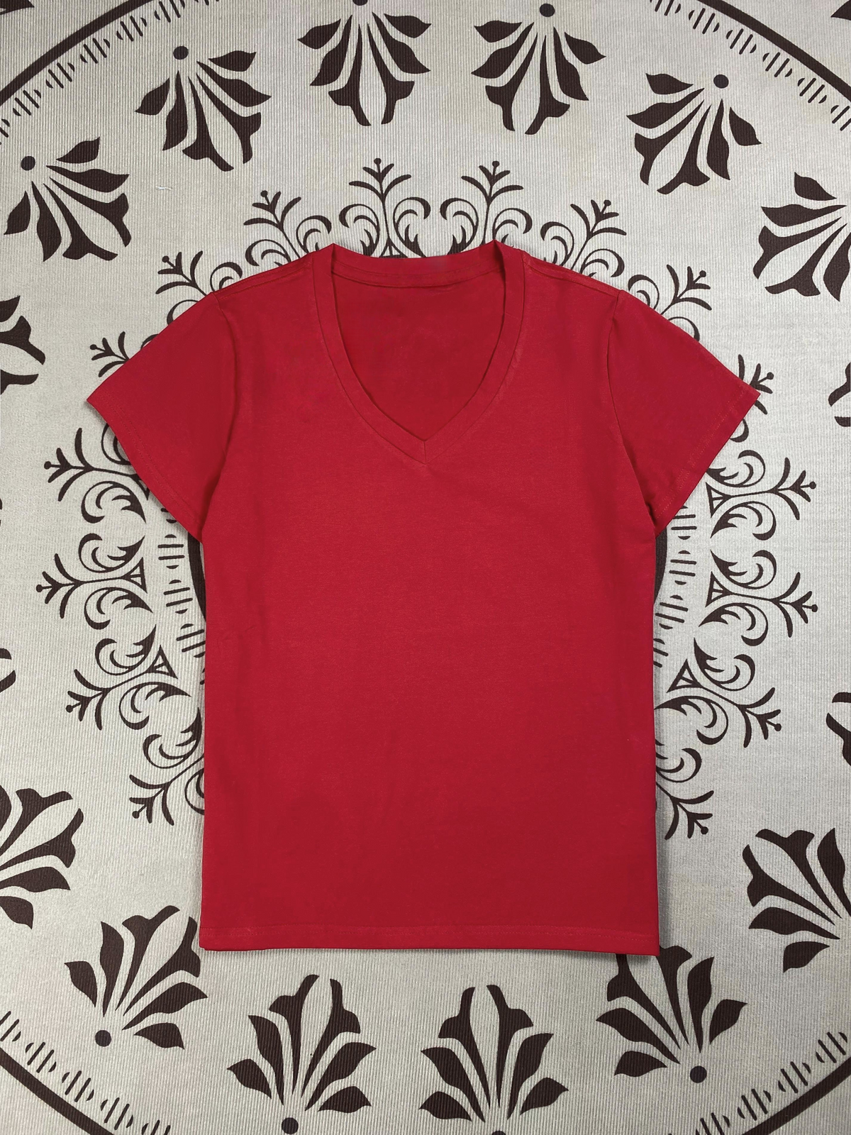 Y-R120 Summer pure cotton V-neck women's top