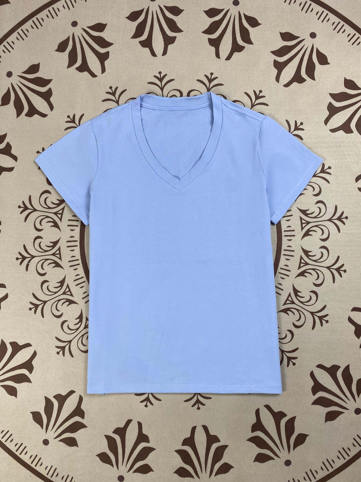 Y-R120 Summer pure cotton V-neck women's top