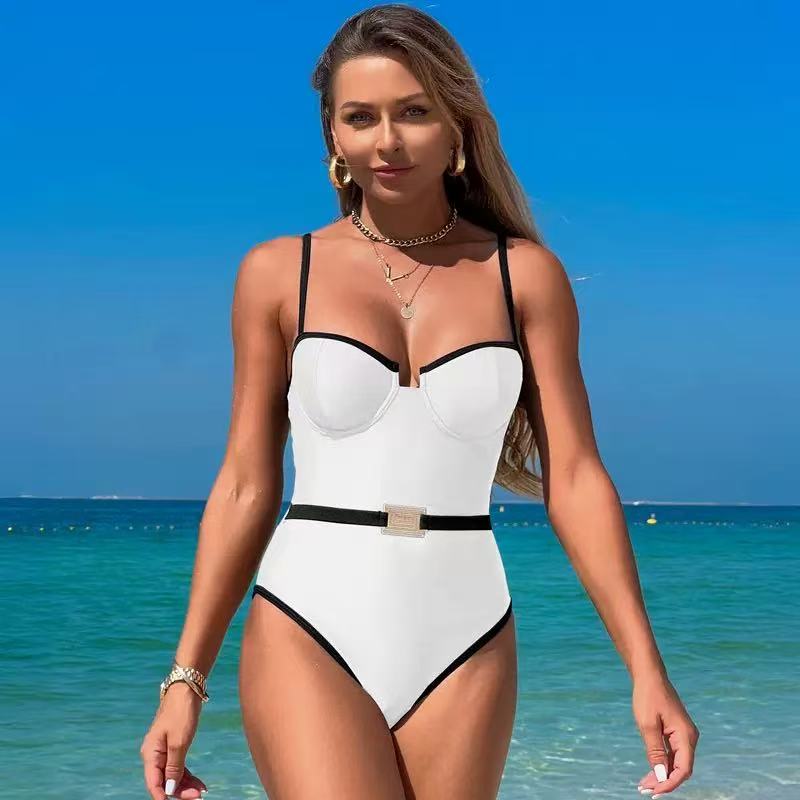 Y-R134 Women's conservative one-piece tight swimsuit