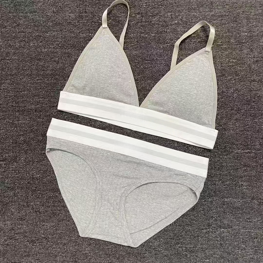 Y-R127 Sports pure cotton underwear bra thong set