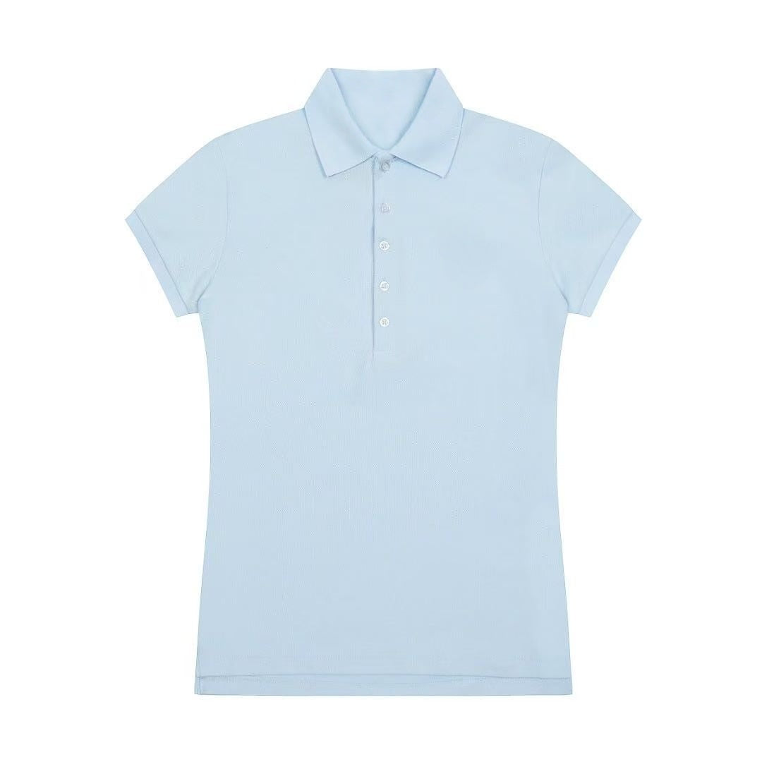 Y-R105 Women's five button waist cinched lapel short sleeved