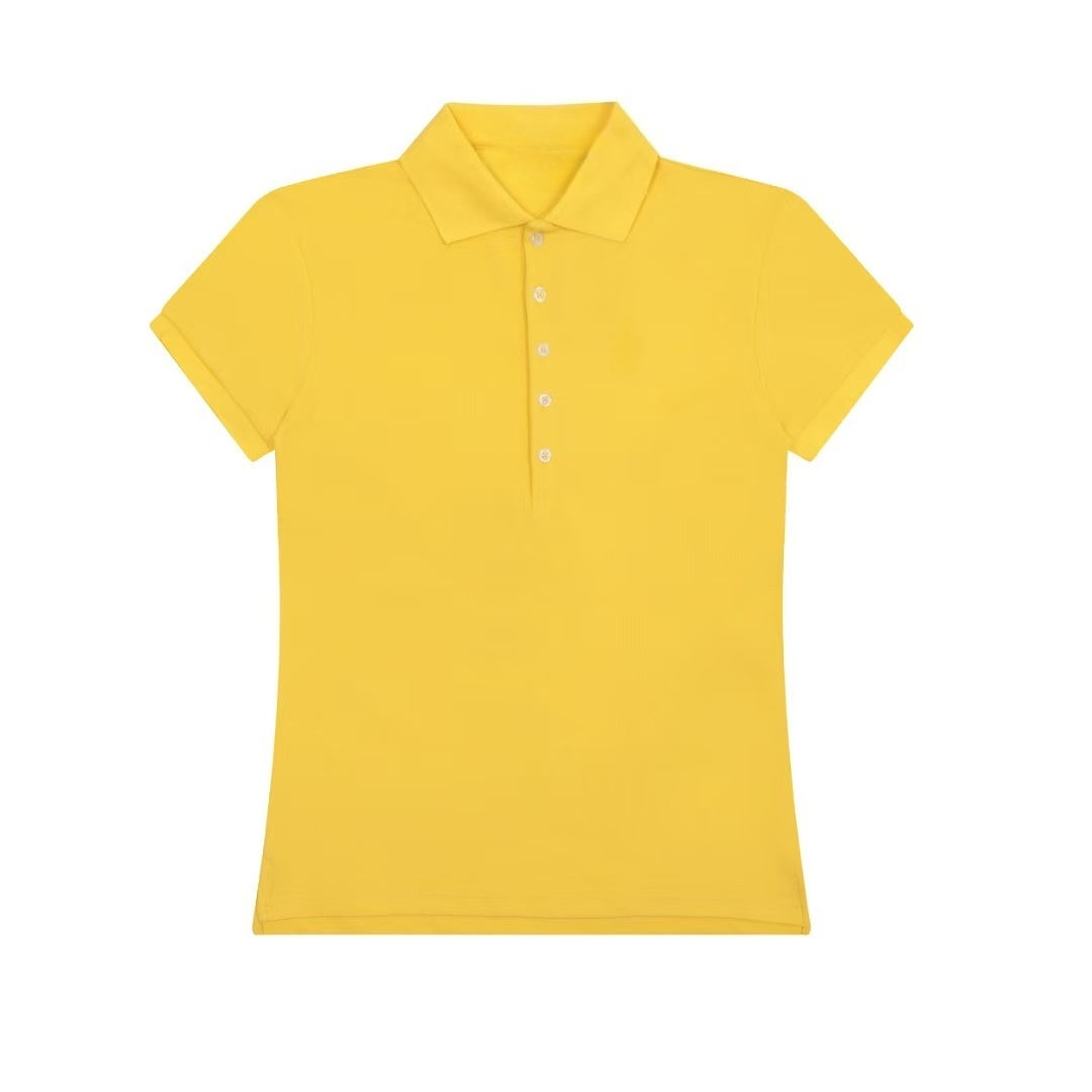 Y-R105 Women's five button waist cinched lapel short sleeved